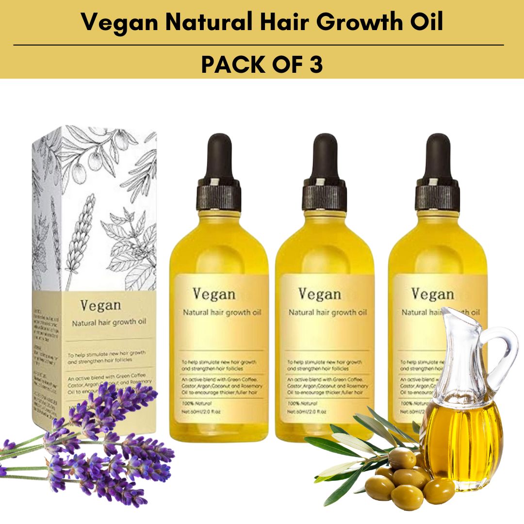 Vegan Natural Hair Growth Oil 🍀 (Pack of 3)